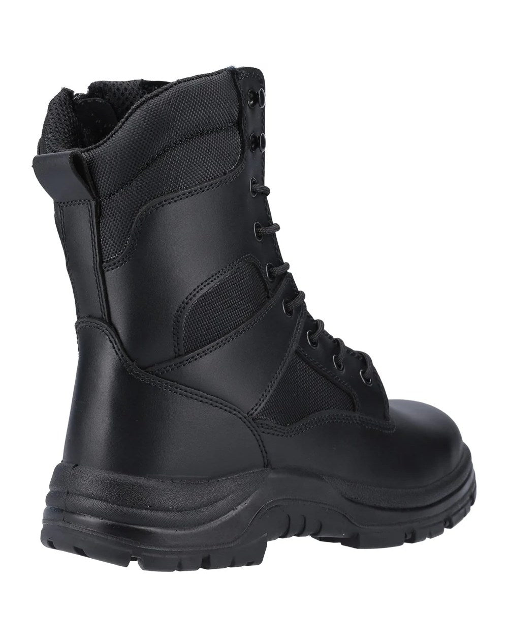 Black Coloured Amblers Safety FS008 Hi leg S3 SRC Safety Boots On A White Background