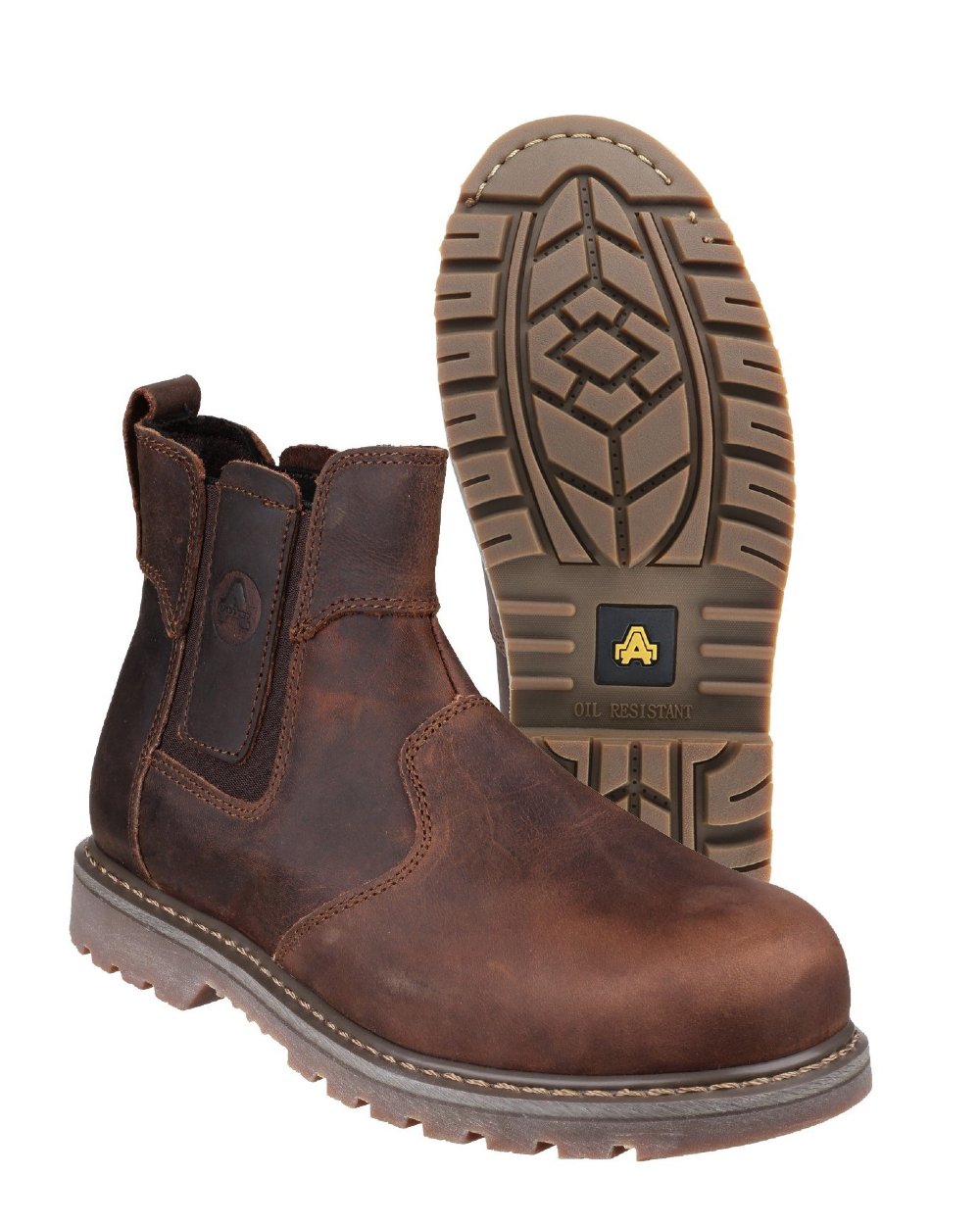 Brown Coloured Amblers Safety FS165 Pull-On Safety Dealer on a white back ground