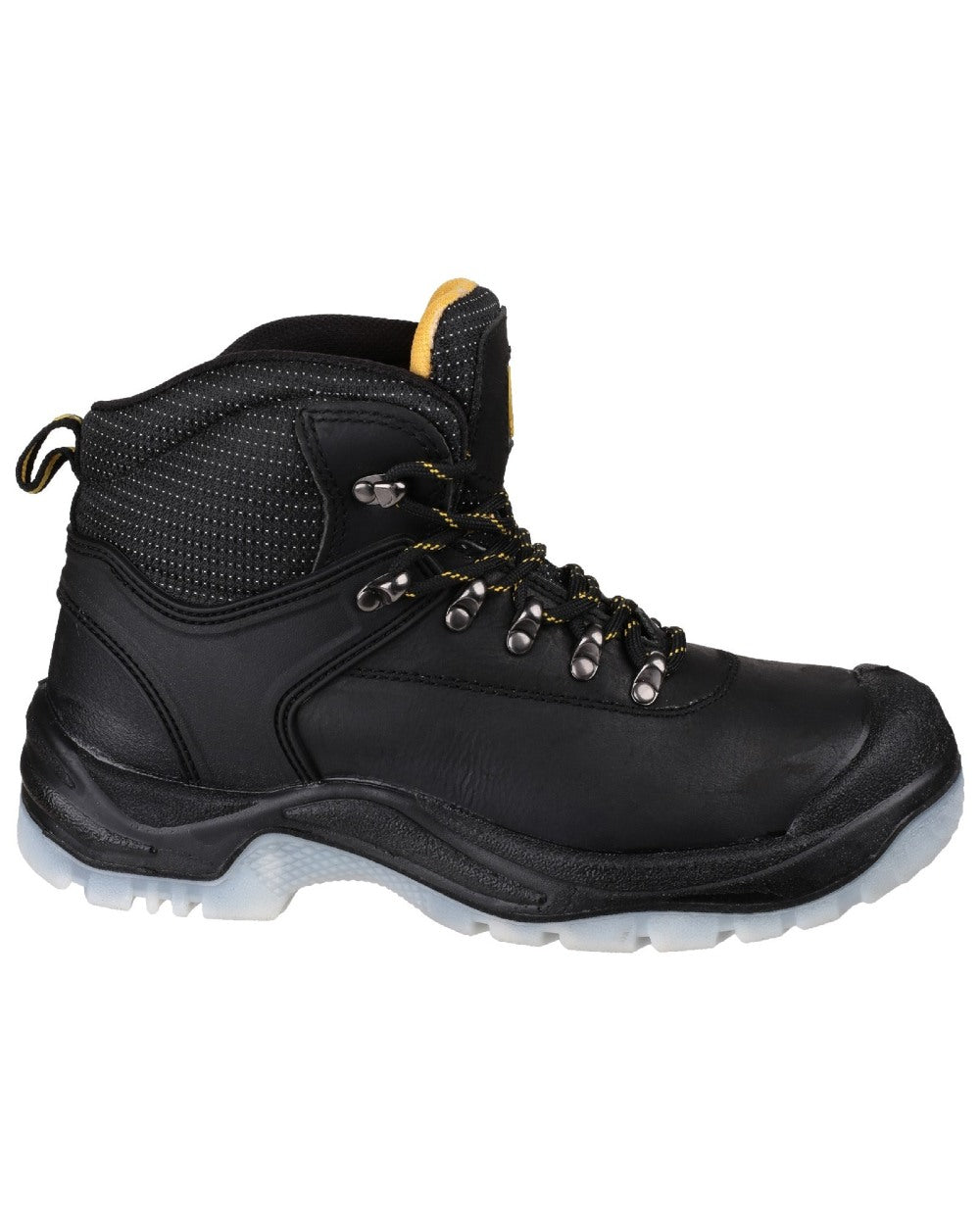Black Coloured Amblers Safety FS199 Hiker Safety Boots on a white background