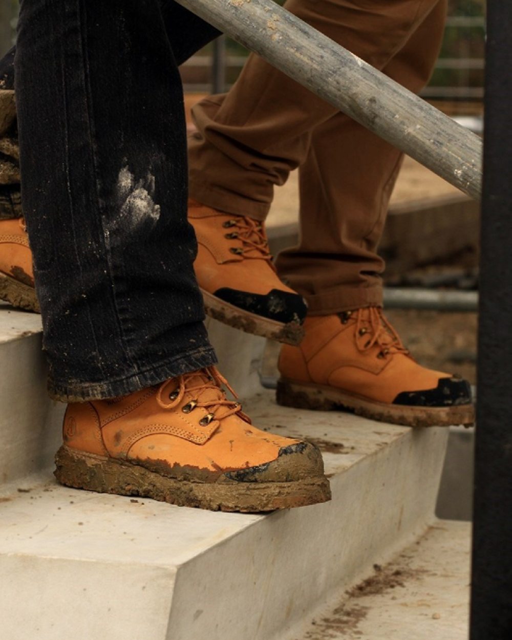 Honey Coloured Amblers Safety FS226 Industrial Safety Boots on a lifestyle image