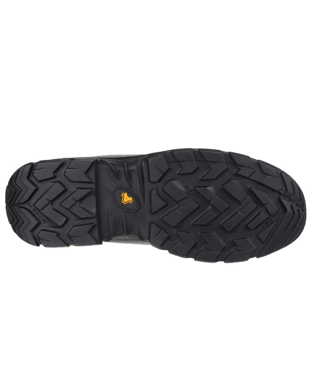 Black Coloured Amblers Safety FS301 Brecon Metatarsal Guard Safety Boot Sole on a white background