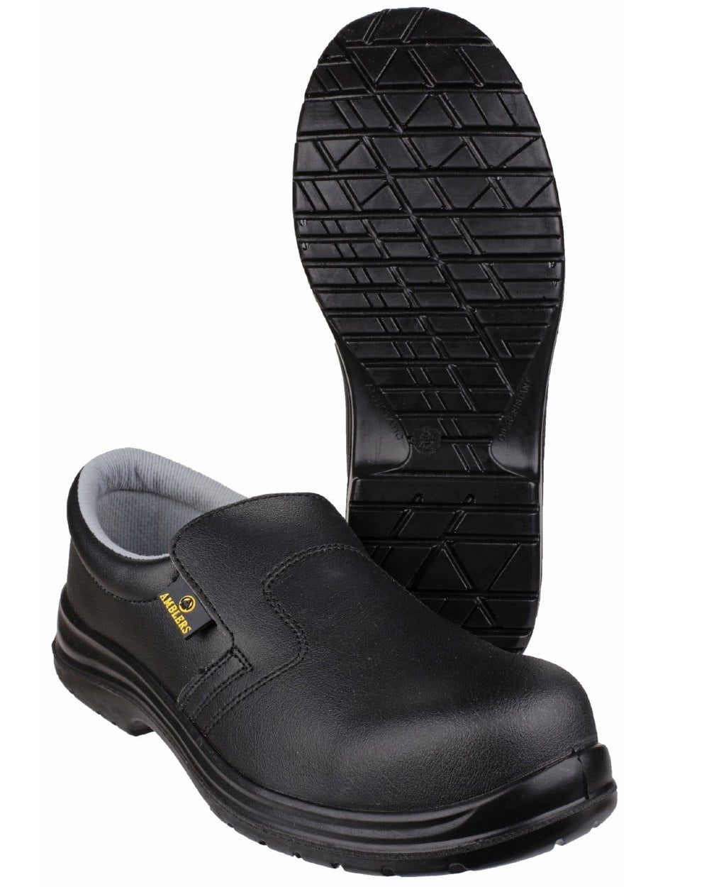 Black Coloured Amblers Safety FS661 Metal Free Lightweight safety Shoe on a white background