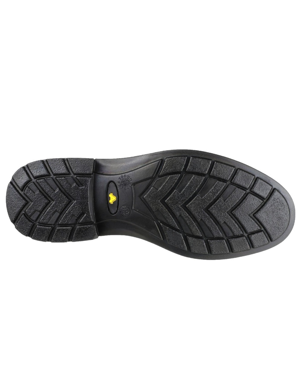 Black Coloured Amblers Safety Mens FS44 Safety Shoes Sole on a white background
