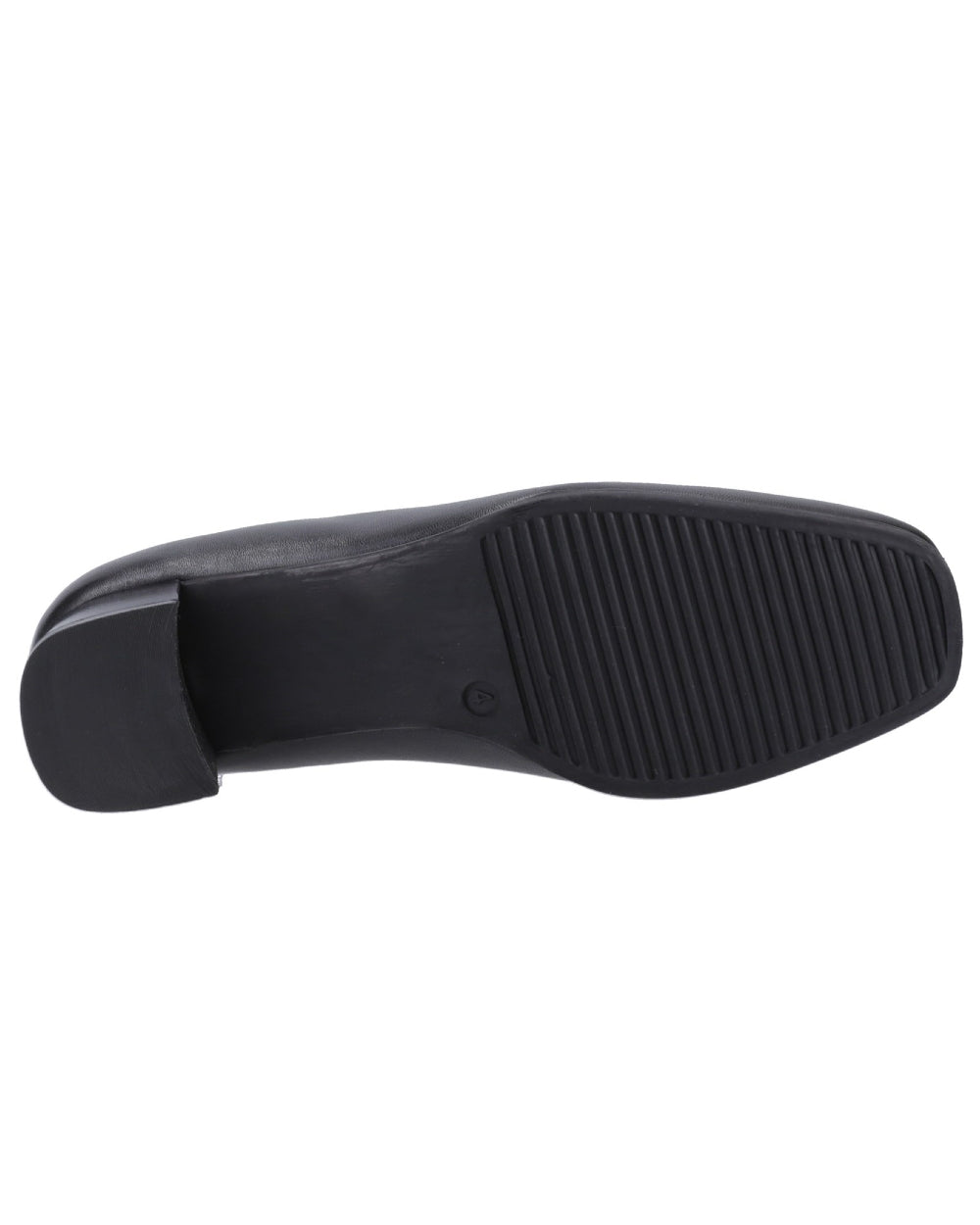 Black Coloured Amblers Walford Womens X Wide Fit Court Shoes on a white background