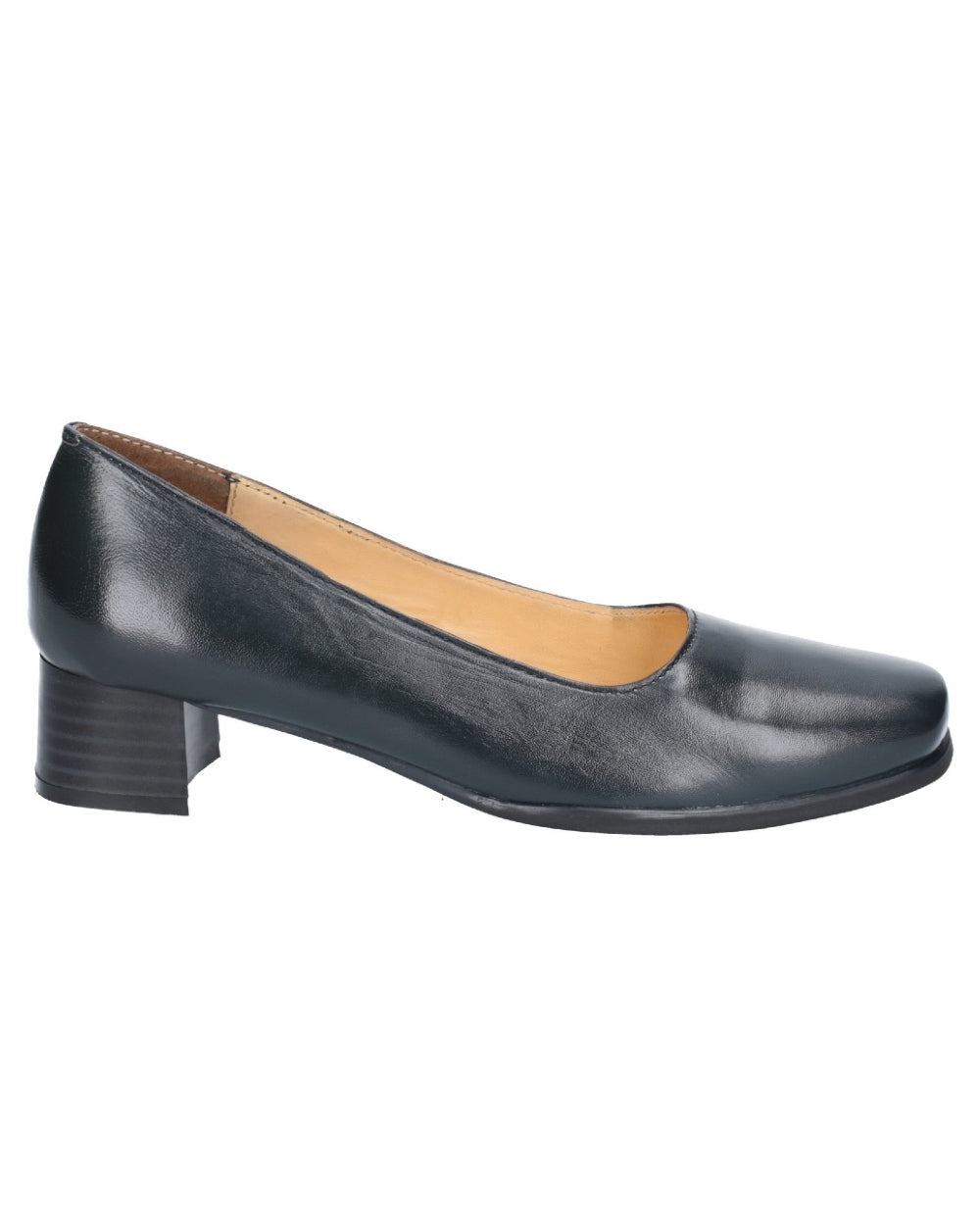 Navy Coloured Amblers Walford Womens X Wide Fit Court Shoes on a white background