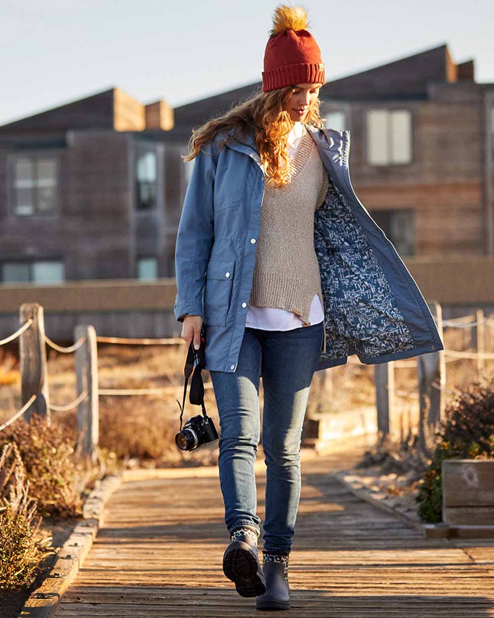 Bluefin coloured Ariat Womens Atherton Jacket on Scenic Trail background