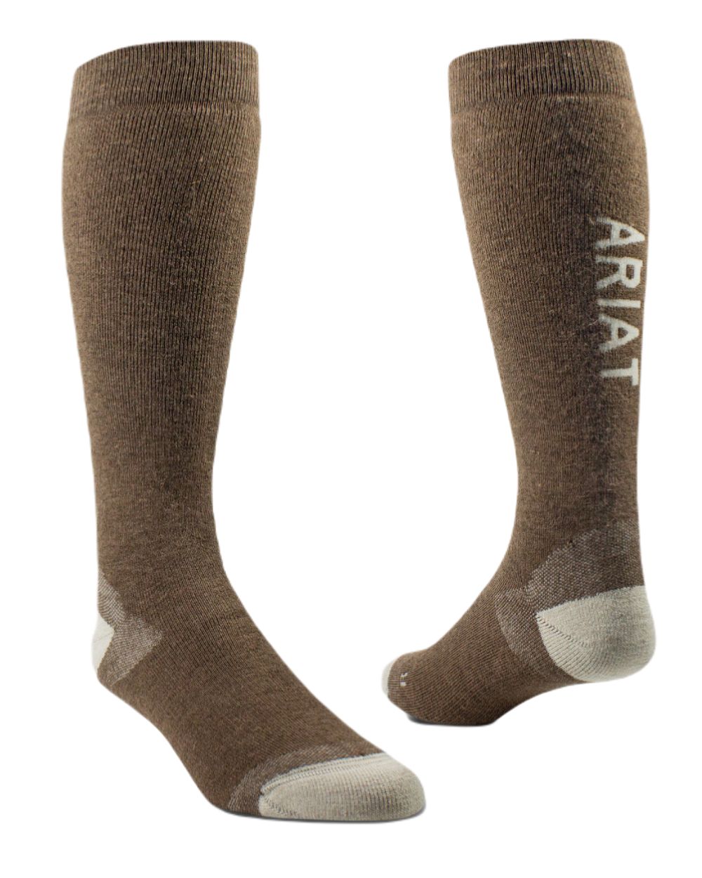Earth Coloured Ariat Country Performance Merino Socks On A White Background