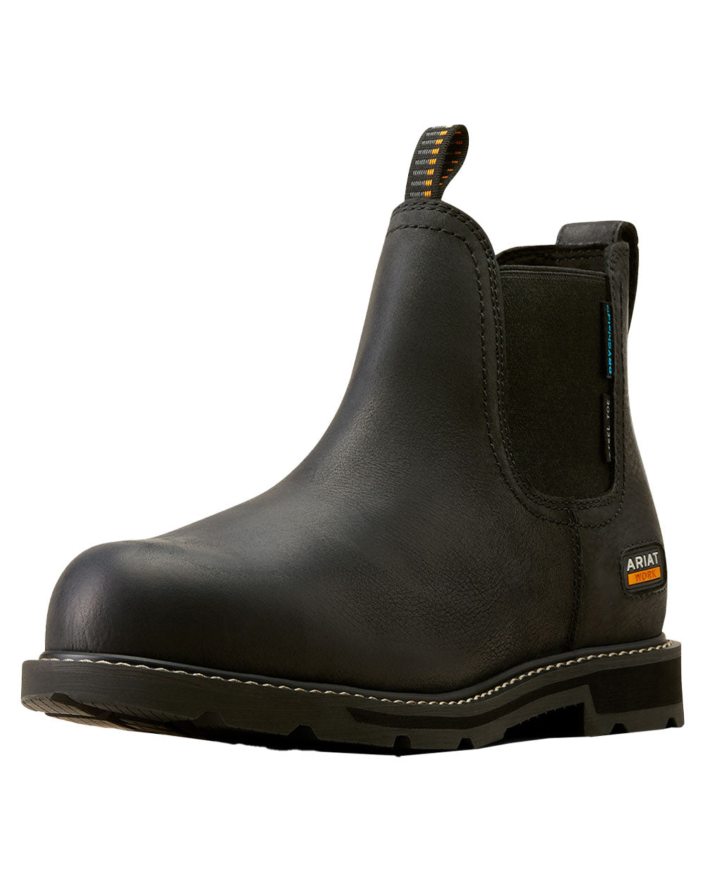 Black coloured Ariat Mens Groundbreaker Safety Steel Toe Work Boots on White background