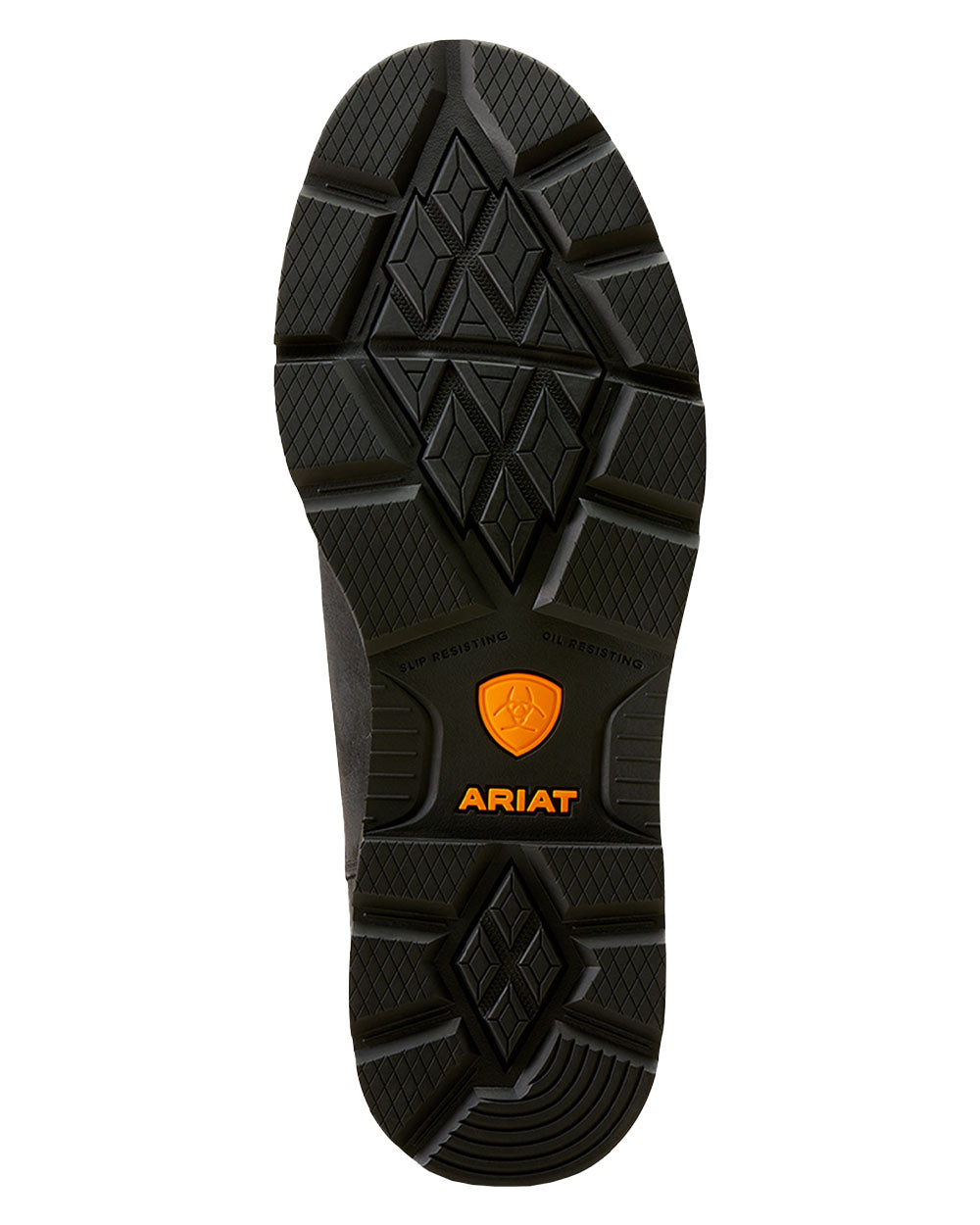 Black coloured Ariat Mens Groundbreaker Safety Steel Toe Work Boots Sole on White background