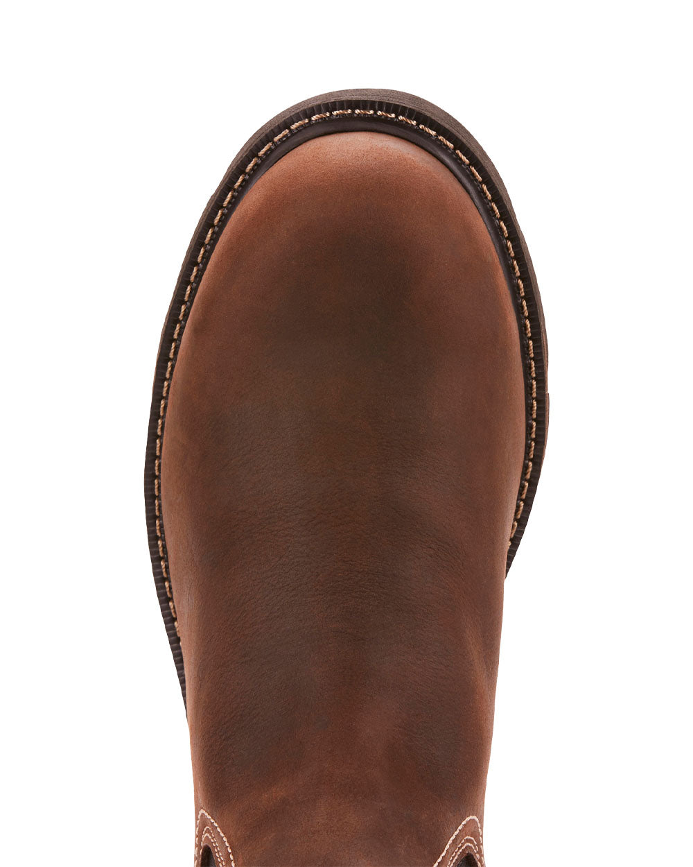 Dark Brown coloured Ariat Mens Groundbreaker Safety Steel Toe Work Boots on White background