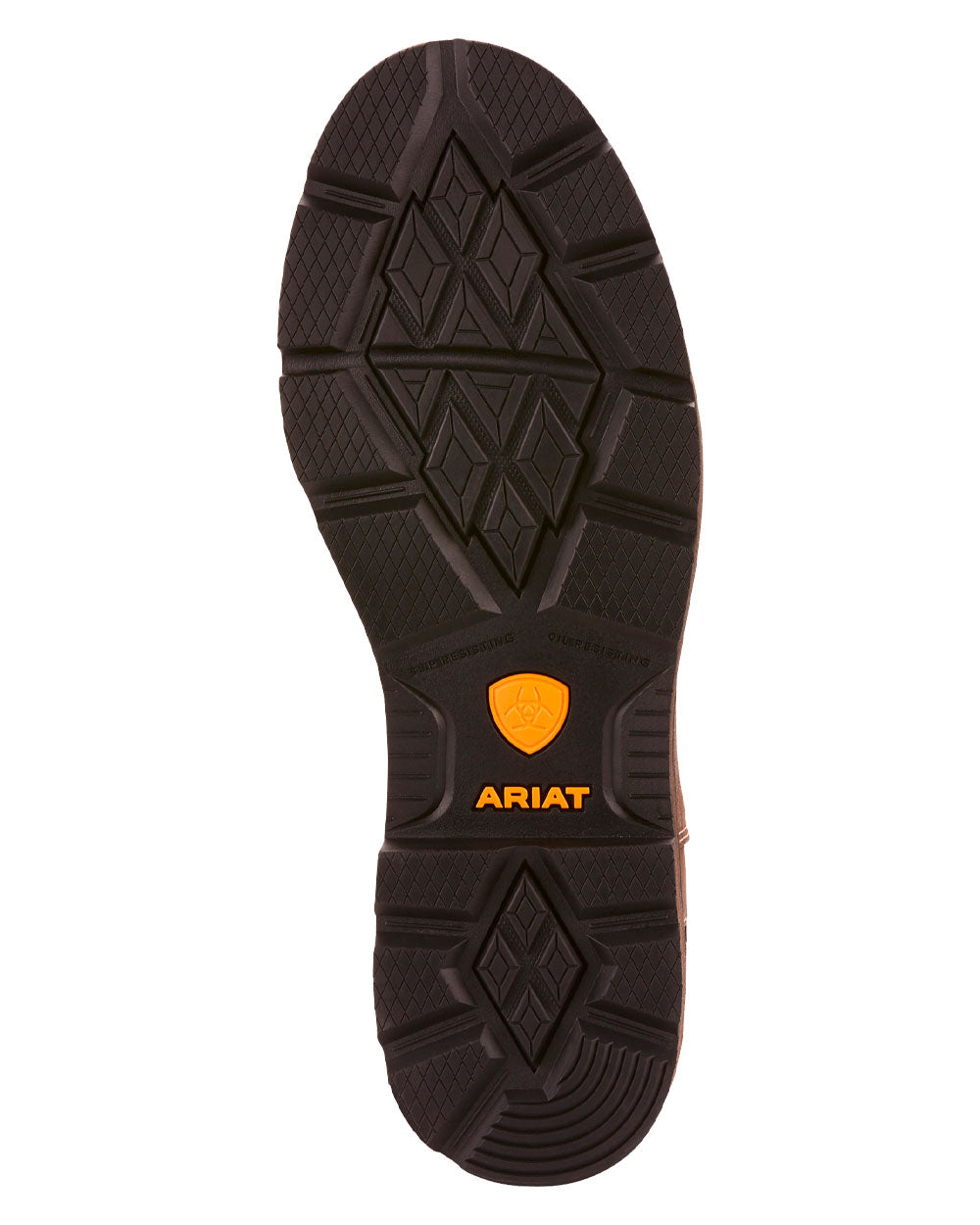 Black coloured Ariat Mens Groundbreaker Safety Steel Toe Work Boots Sole on White background