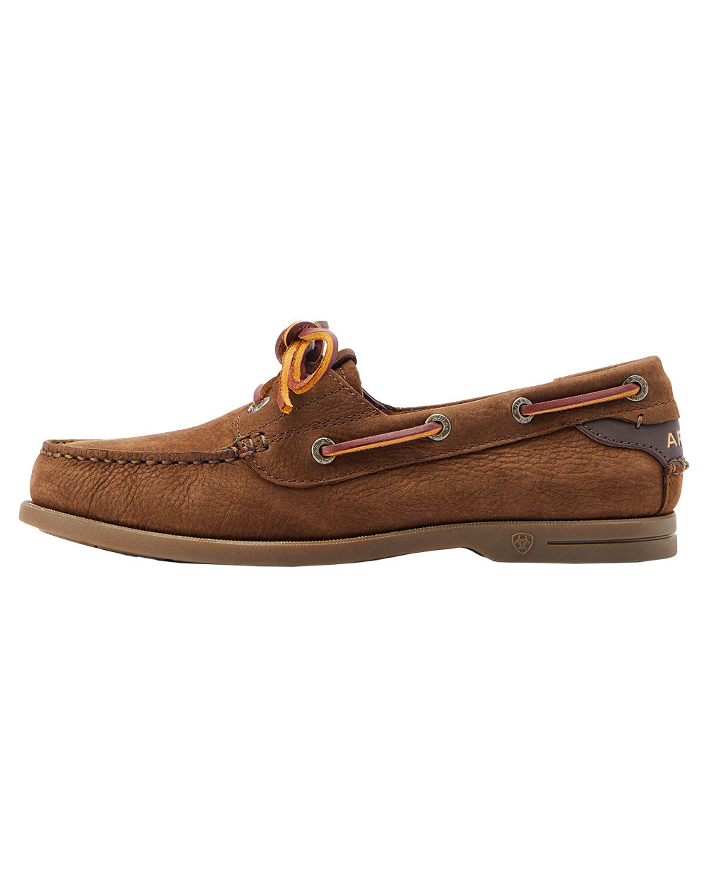 Chocolate Brown coloured Ariat Womens Antigua Boat Shoes on White background