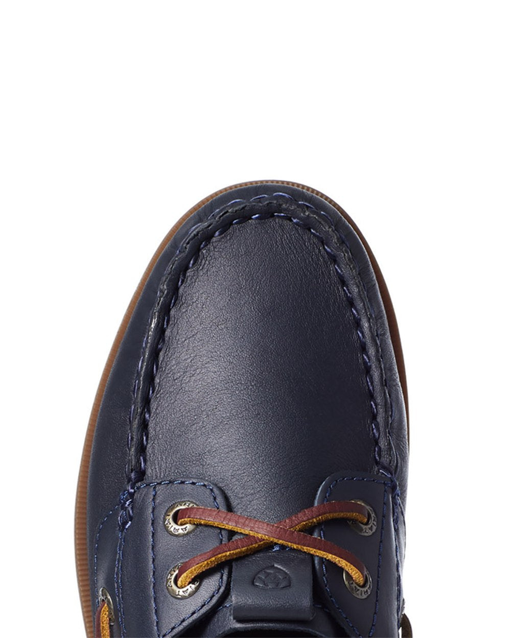 True Navy coloured Ariat Womens Antigua Boat Shoes on white background