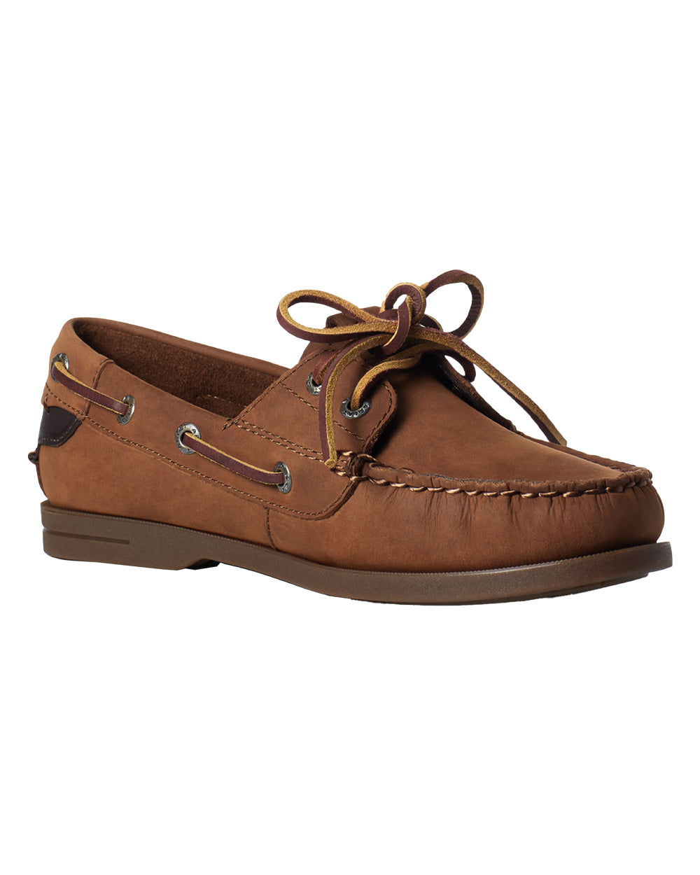 Walnut coloured Ariat Womens Antigua Boat Shoes on White background