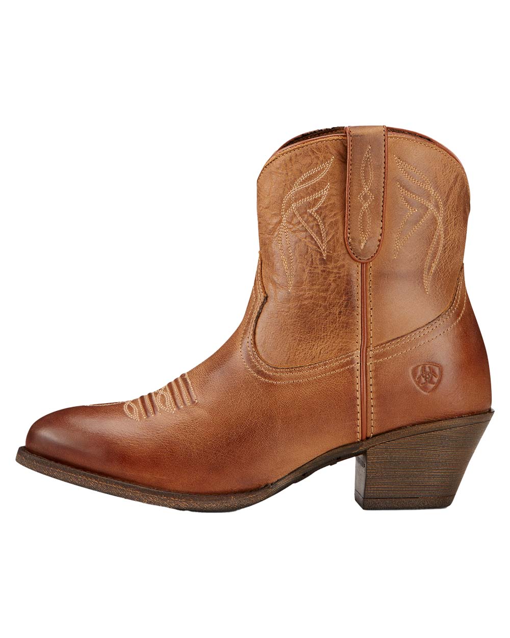 Burnt Sugar coloured Ariat Womens Darlin Western Boot on White background
