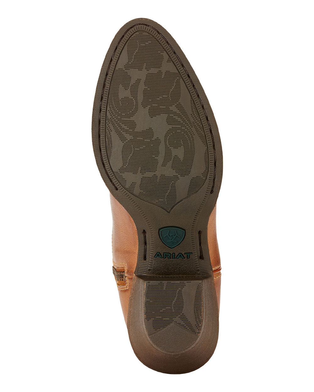 Burnt Sugar coloured Ariat Womens Darlin Western Boot Sole on White background