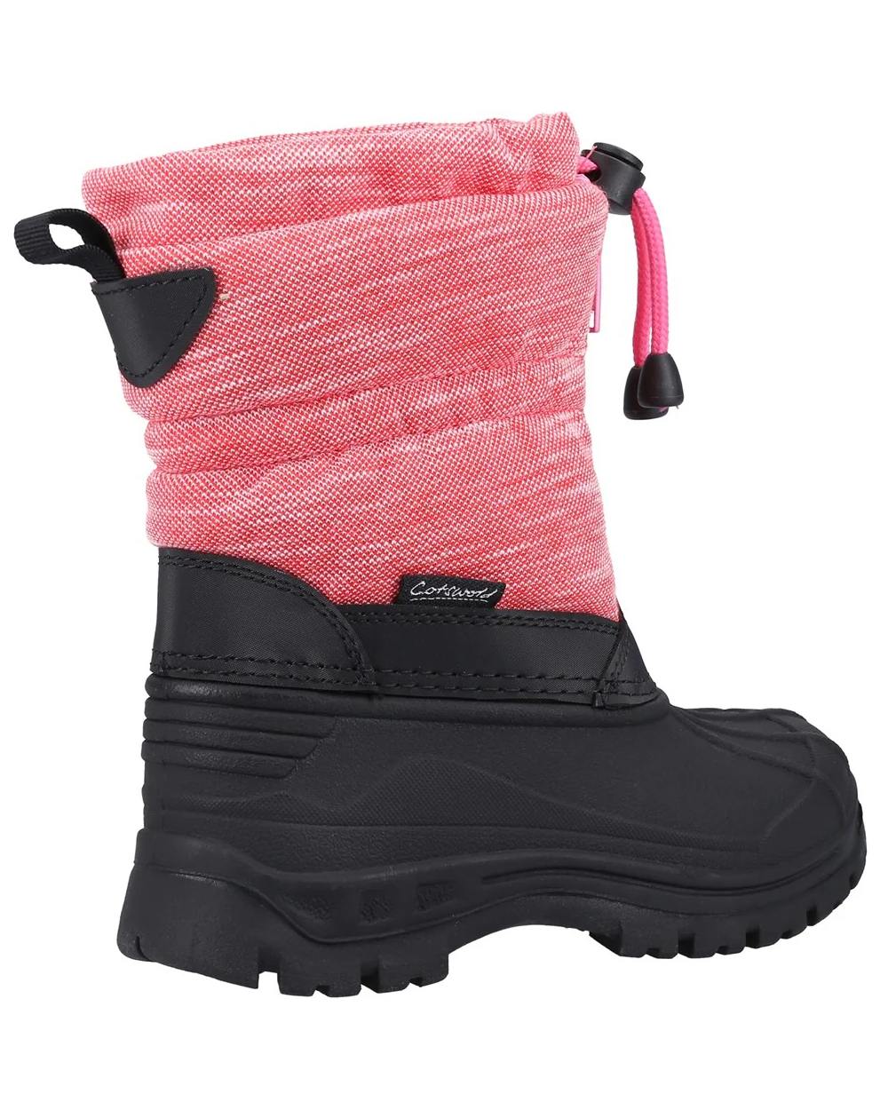 Pink coloured Cotswold Bathford Snow Boots on white background