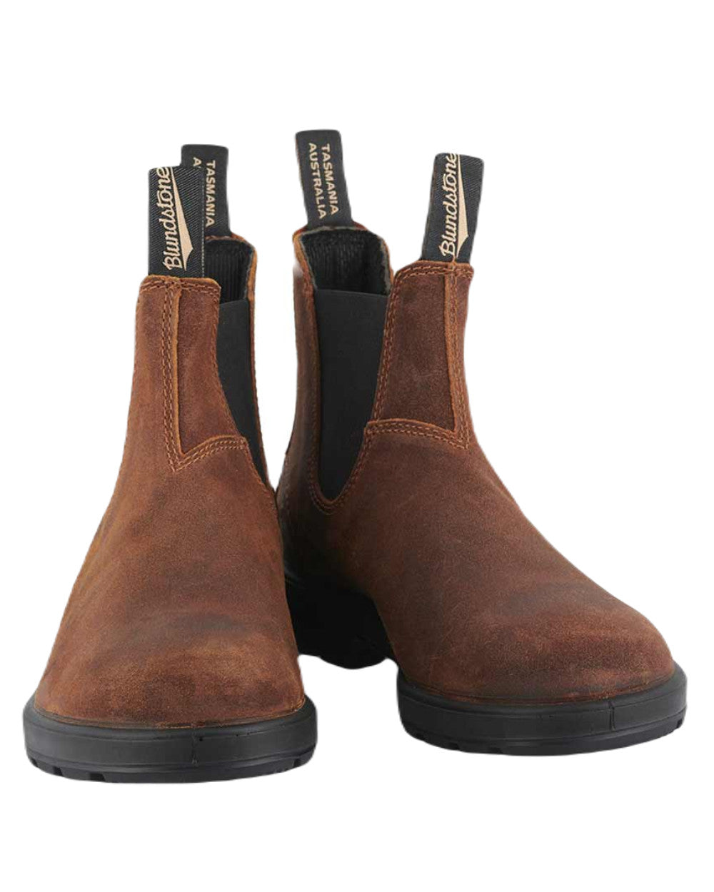 Tobacco Coloured Blundstone 1911 Tobacco Suede Chelsea Boots On A White Background