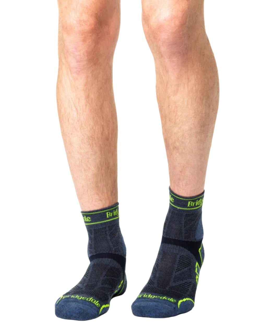 Blue Coloured Bridgedale Lightweight T2 Merino Sport 3/4 Crew Socks On A White Background