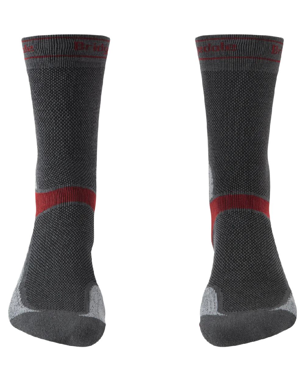 Dark Grey Light Grey Coloured Bridgedale Mens Summer Weight T2 Coolmax Sport Boots on White Background