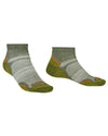 Green Coloured Bridgedale Mens Ultra Light T2 Coolmax Performance Low Socks On A White Background #colour_green