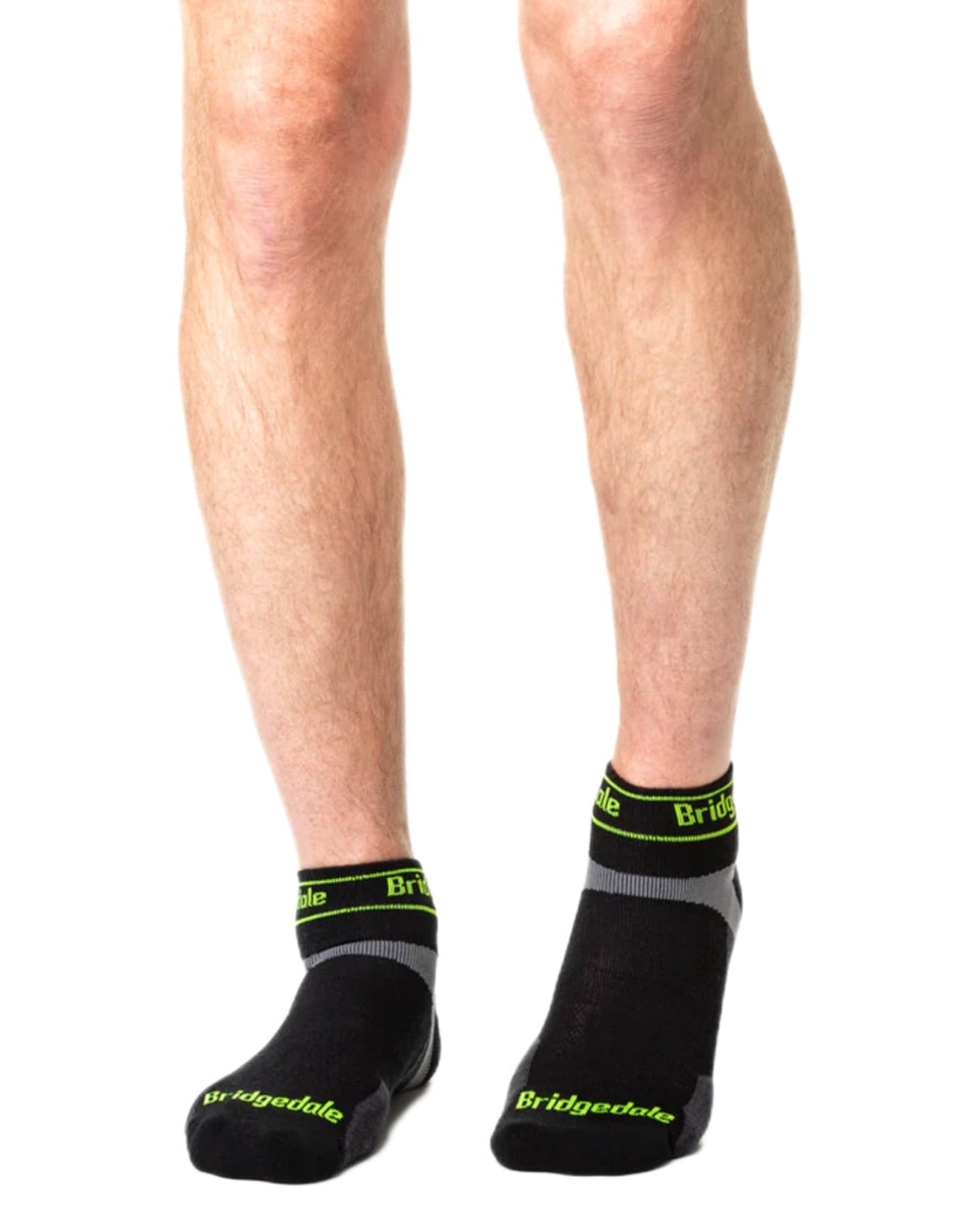 Black Coloured Bridgedale Mens Ultra Light T2 Merino Sport Low on White Background