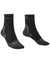 Black Coloured Bridgedale StormSock Lightweight Ankle Socks On A White Background #colour_black