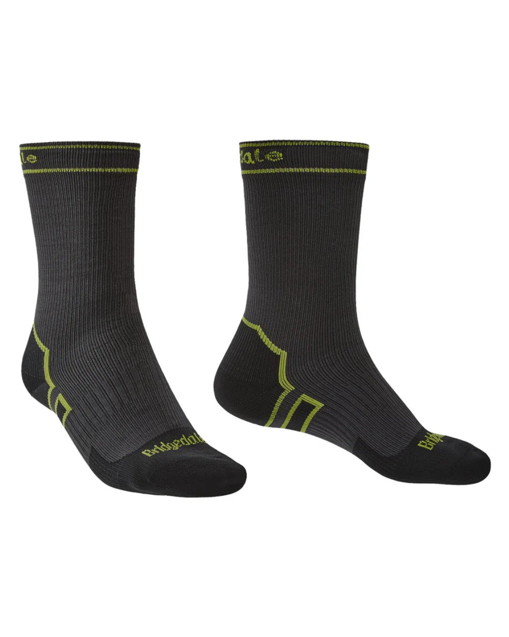 Dark Grey Coloured Bridgedale StormSock Lightweight Boot Socks On A White Background