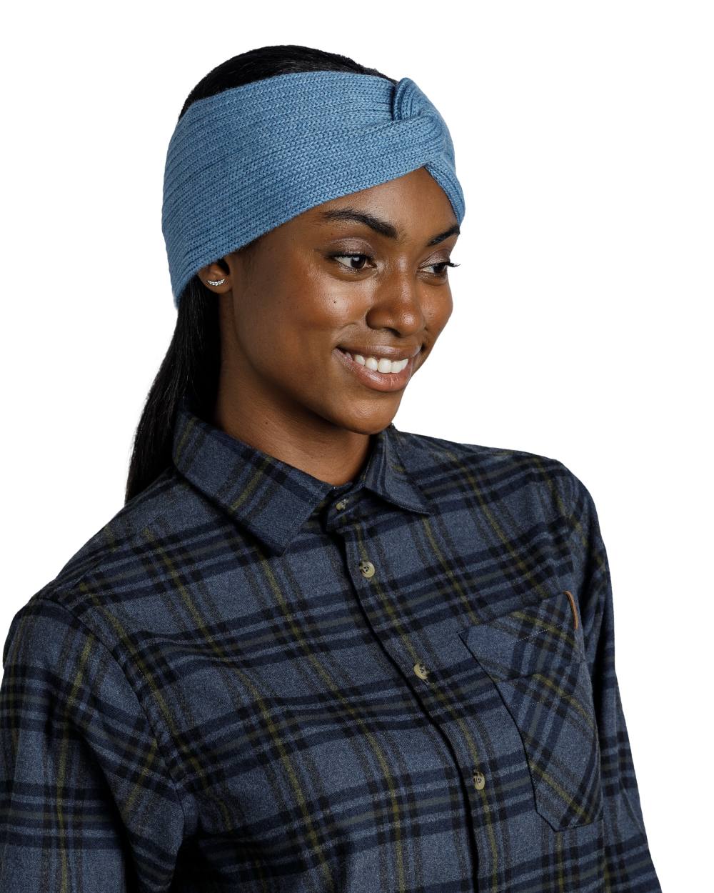 Water Coloured Buff Norval Merino Wool Headband On A White Background