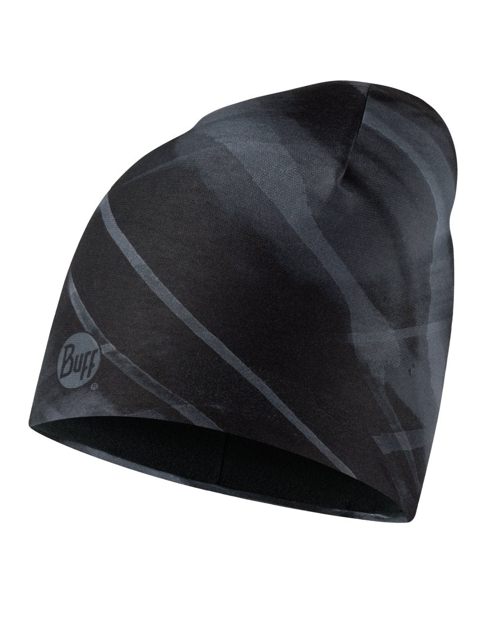 Raft Black Coloured Buff EcoStretch Polar Beanie on white background