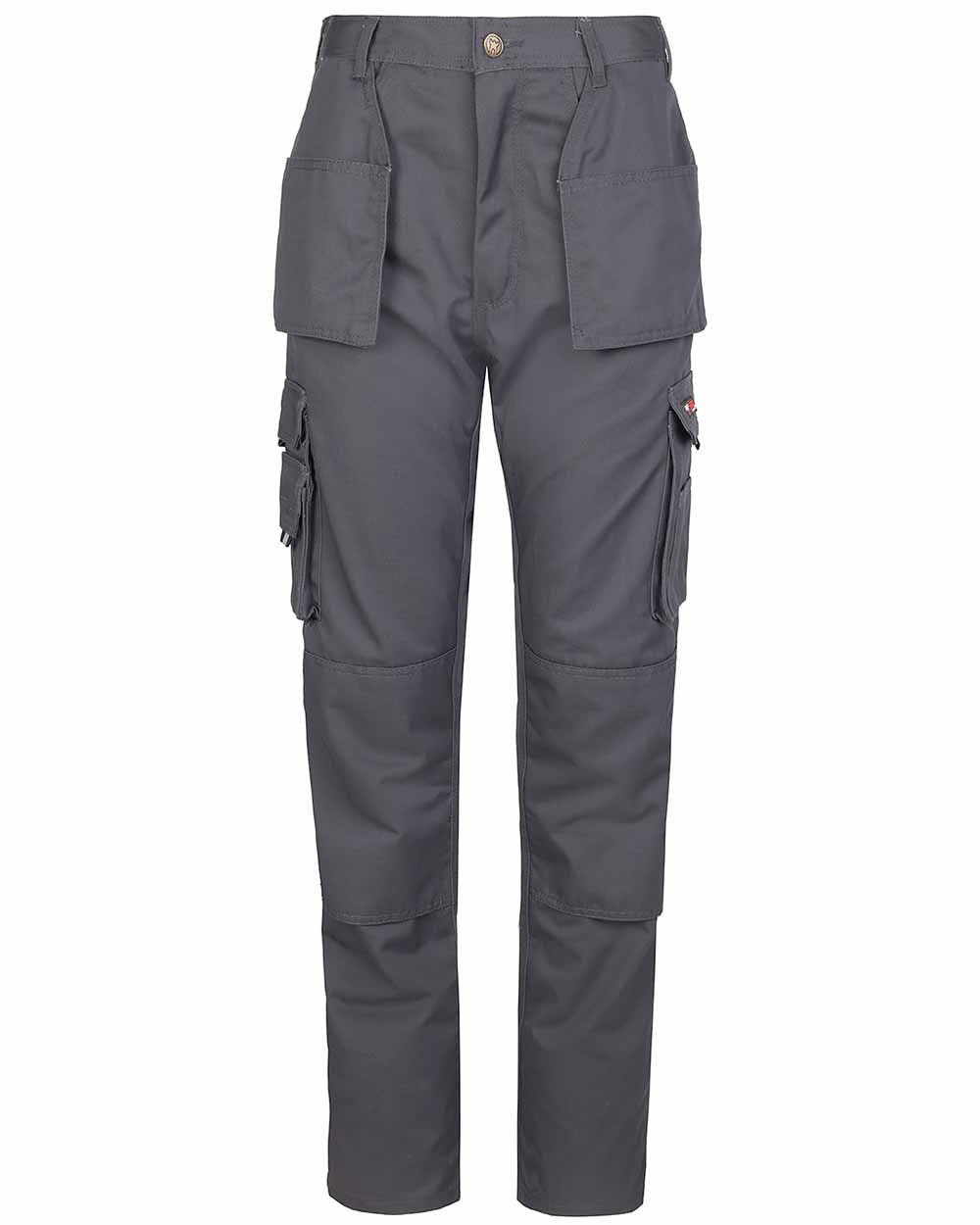 Grey Coloured TuffStuff Pro Work Trousers On A White Background