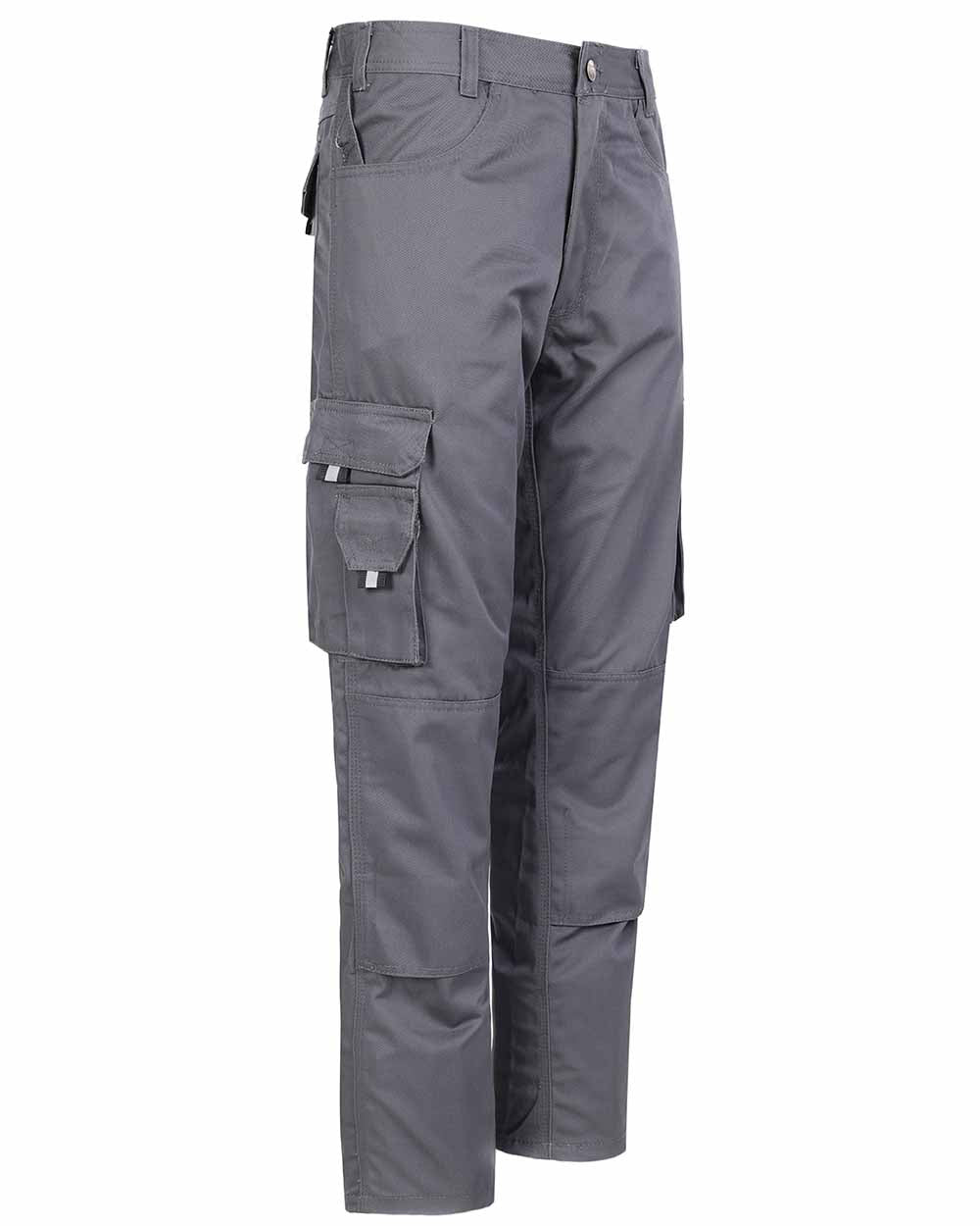 Grey Coloured TuffStuff Pro Work Trousers On A White Background