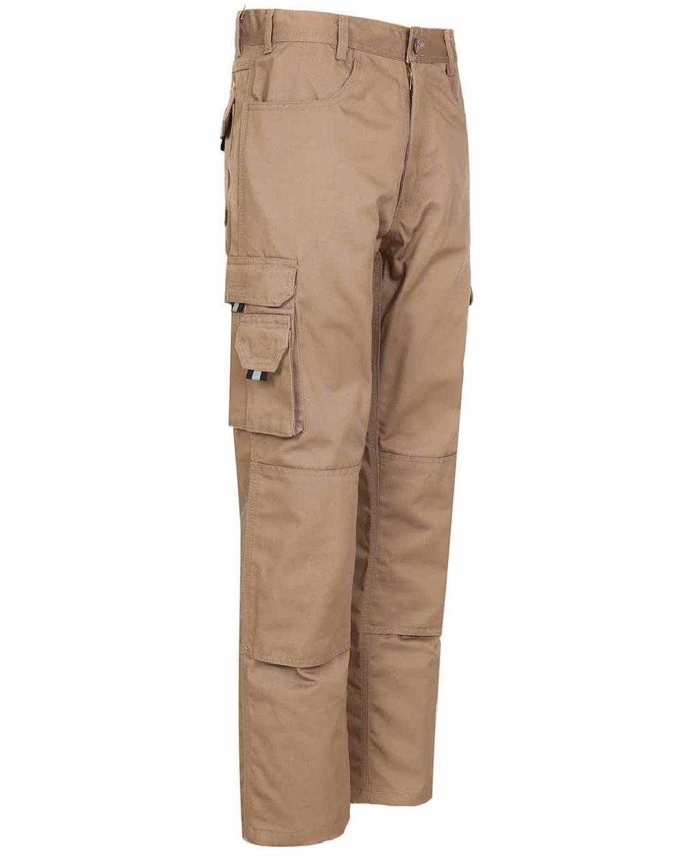 Stone Coloured TuffStuff Pro Work Trousers On A White Background