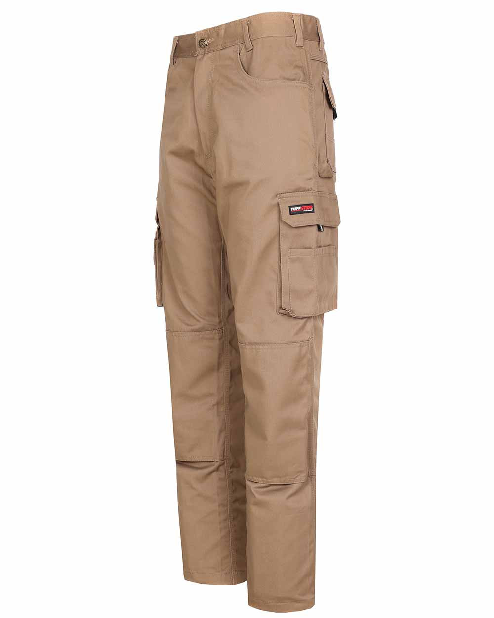 Stone Coloured TuffStuff Pro Work Trousers On A White Background