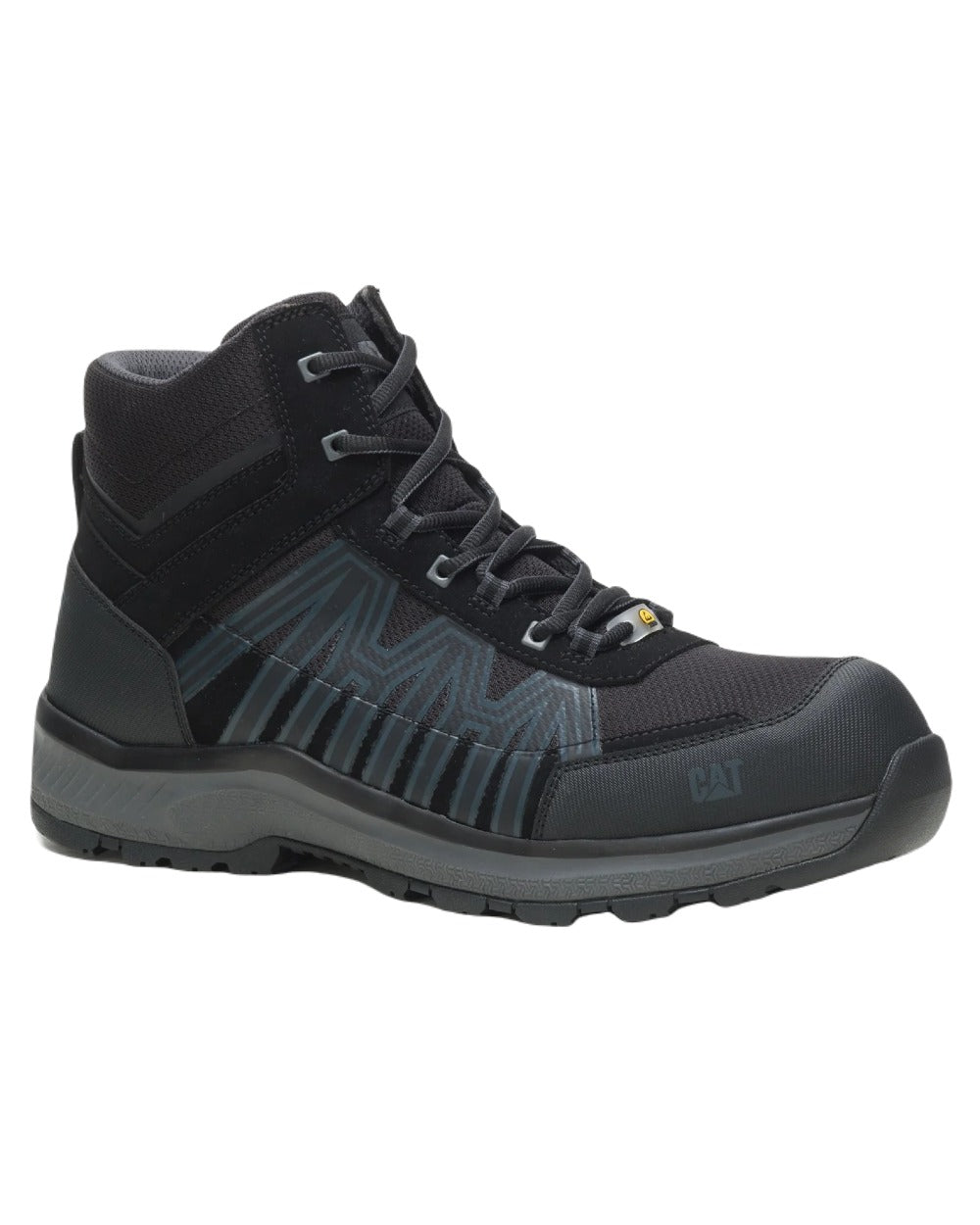 Black Coloured Caterpillar Mens Charge Hiker S3 Safety Boots on White Background