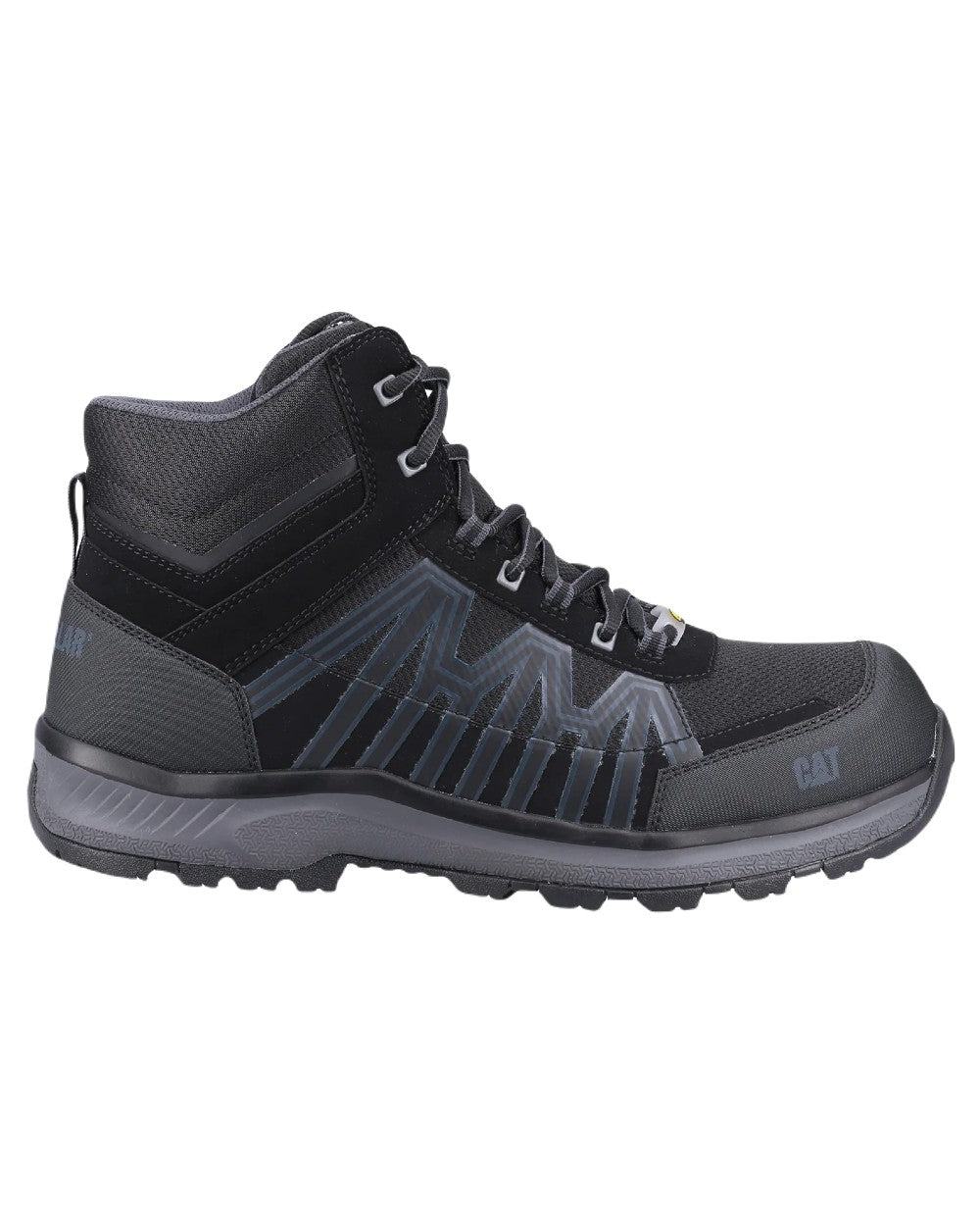 Black Coloured Caterpillar Mens Charge Hiker S3 Safety Boots on White Background