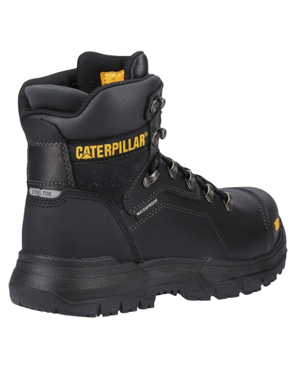 Black Coloured Caterpillar Diagnostic 2.0 Safety Boots on White Background