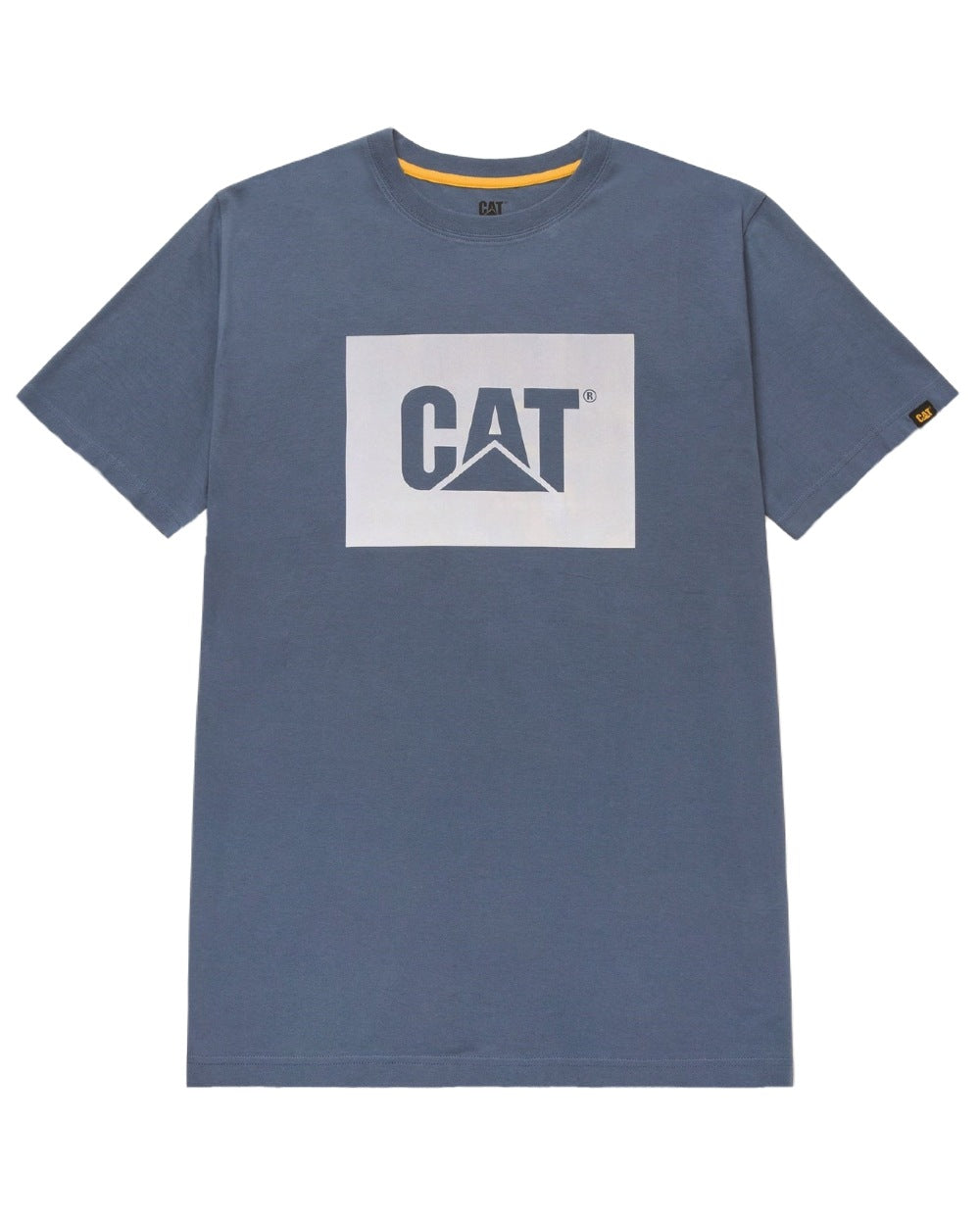 Coronet Blue Coloured Caterpillar Mens Graphic Tee on White Background