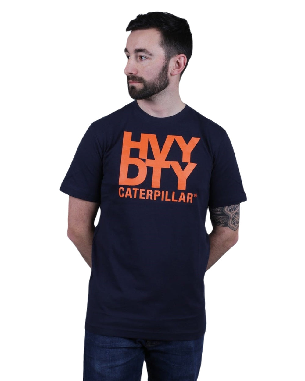 Eclipse Coloured Caterpillar Mens Heavy Duty T-Shirt on White Background