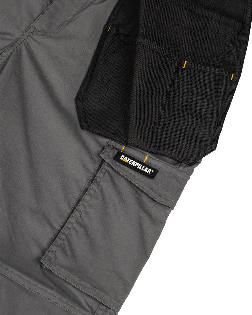 Dark Shadow Coloured Caterpillar Mens Nexus Holster Stretch Pocket Trousers on White Background