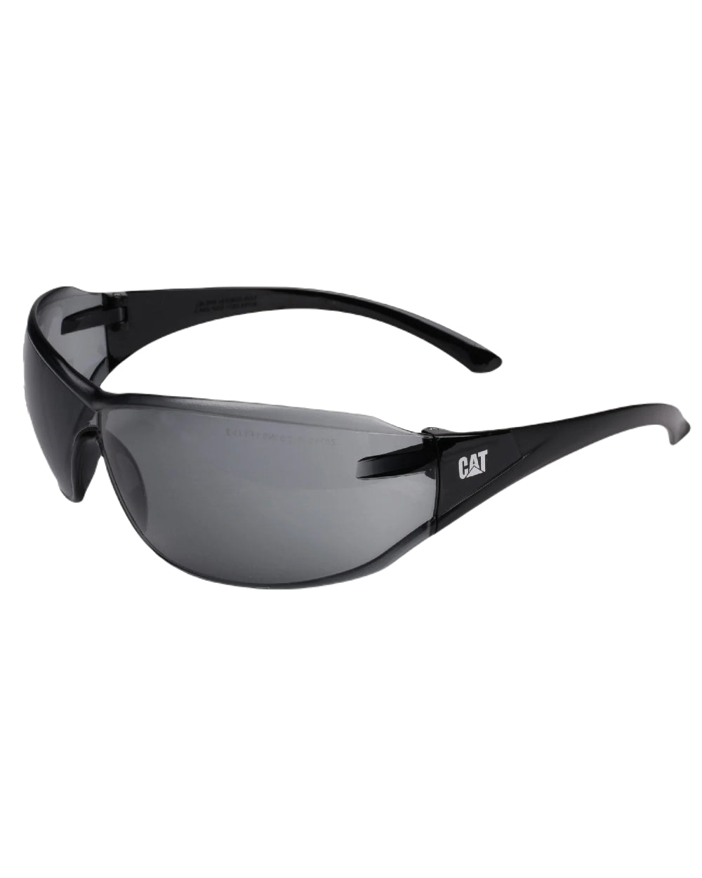 Smoke Black Coloured Caterpillar Shield Safety Frame Glasses on White Backgroud