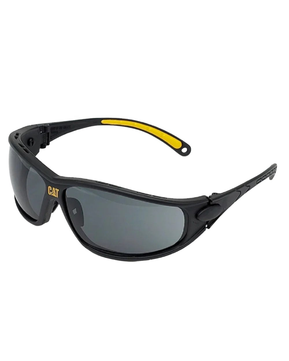 Smoke Coloured Caterpillar Tread Protective Eyewear On A White Background