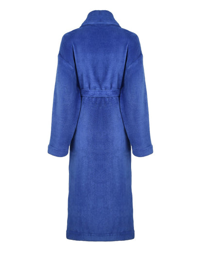 Blue Coloured Champion Ava Fleece Dressing Gown On A White Background 
