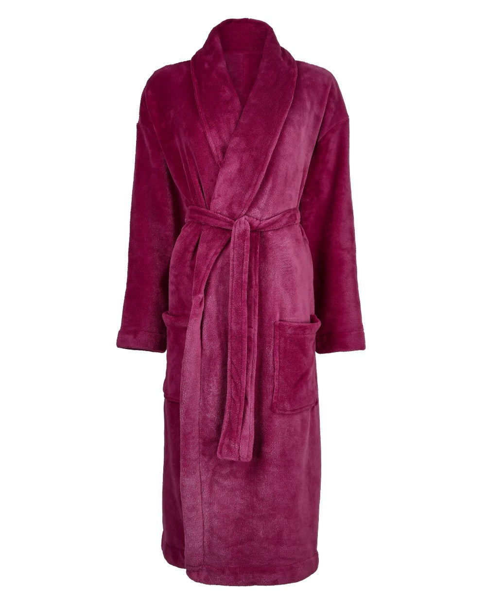 Pink Coloured Champion Ava Fleece Dressing Gown On A White Background 