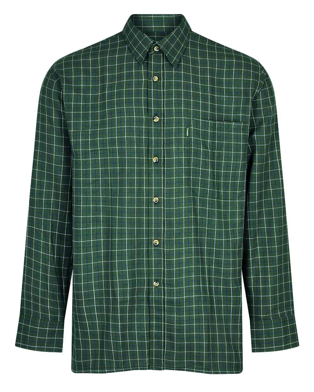 Olive Coloured Champion Castleton Polycotton Shirt On A White Background
