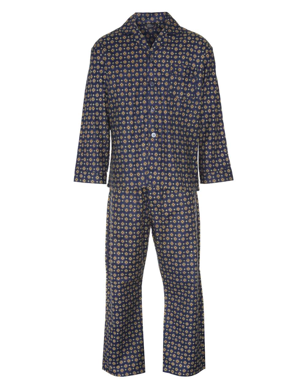 Navy Coloured Champion Diamond Pyjamas 100% Cotton On A White Background
