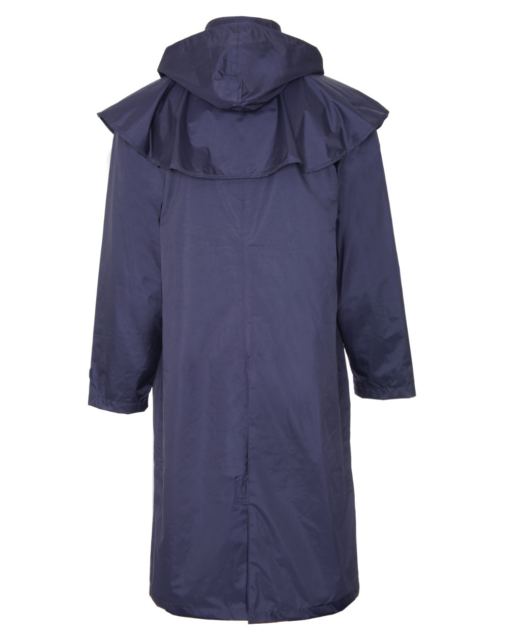 Navy Coloured Champion Highgrove Long Waterproof Coat On A White Background