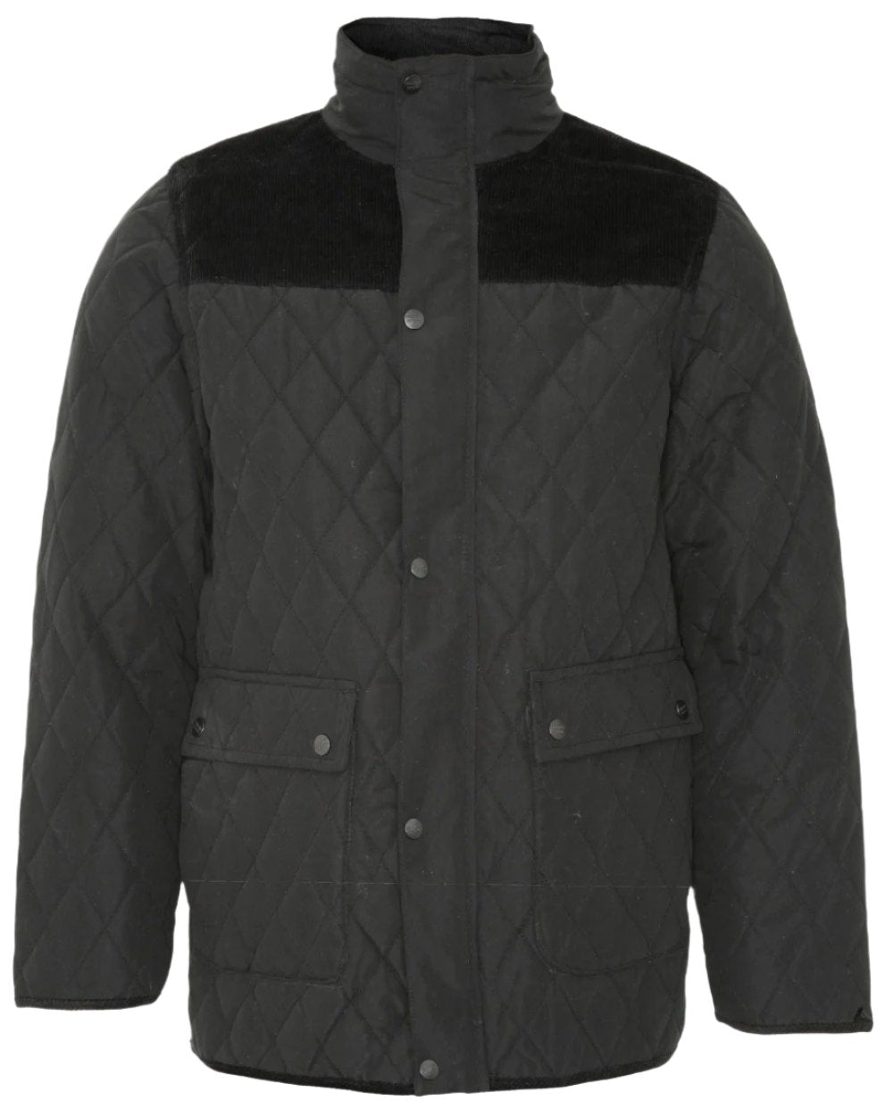 Black Coloured Champion Lewis Diamond Quilted Jacket On A White Background