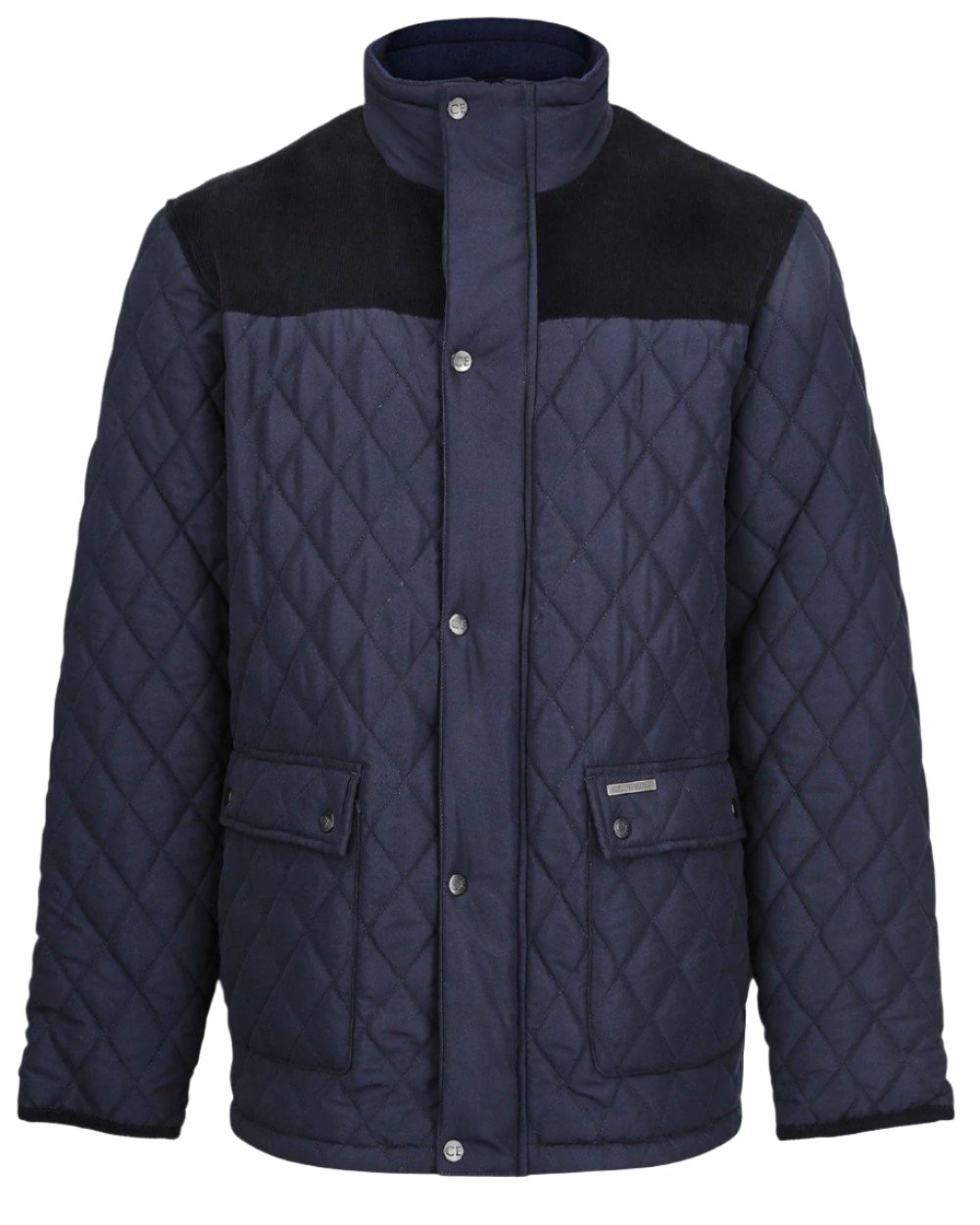 Navy Coloured Champion Lewis Diamond Quilted Jacket On A White Background