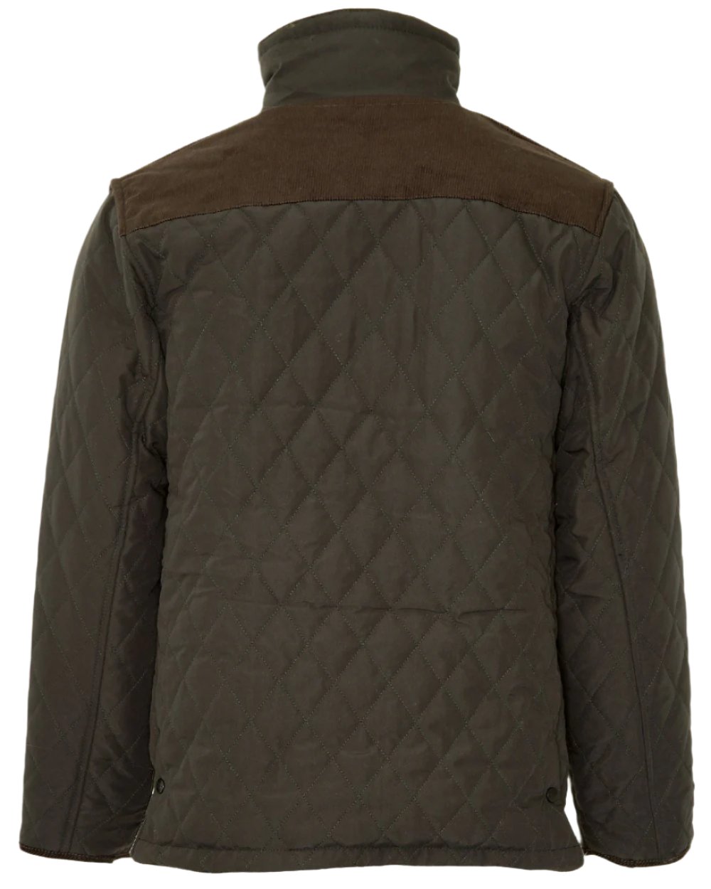 Olive Coloured Champion Lewis Diamond Quilted Jacket On A White Background